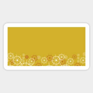 Ships wheel yellow Sticker